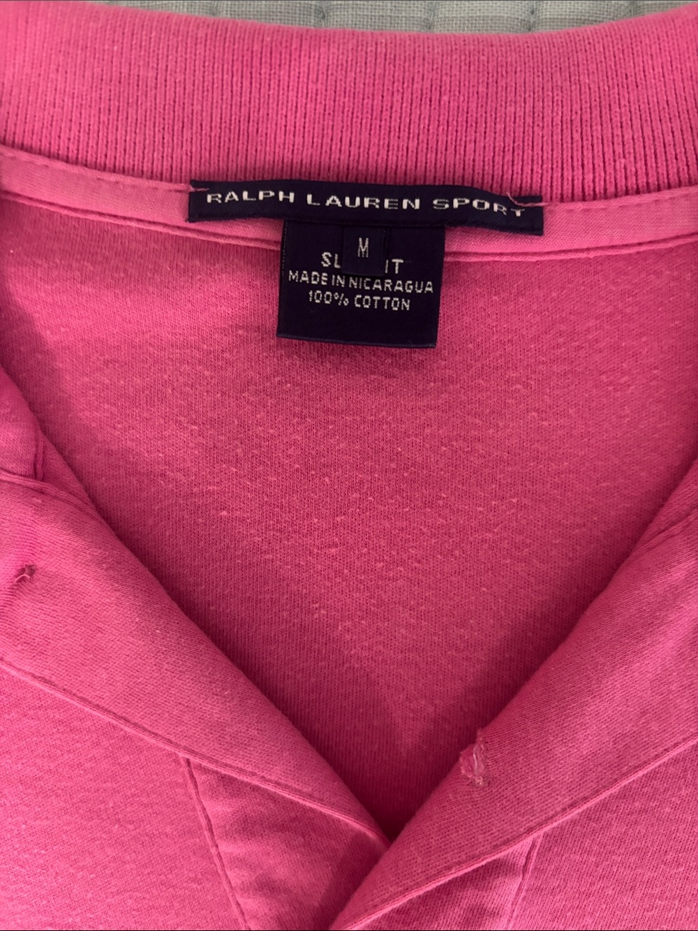 Ralph Lauren Women 100% Cotton Pink Polo with Navy Pony Medium - Picture 2 of 7